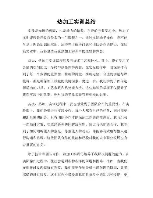 热加工实训总结