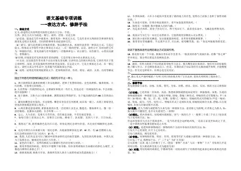 语文基础专项训练——表达方式、修辞手法(附答案)