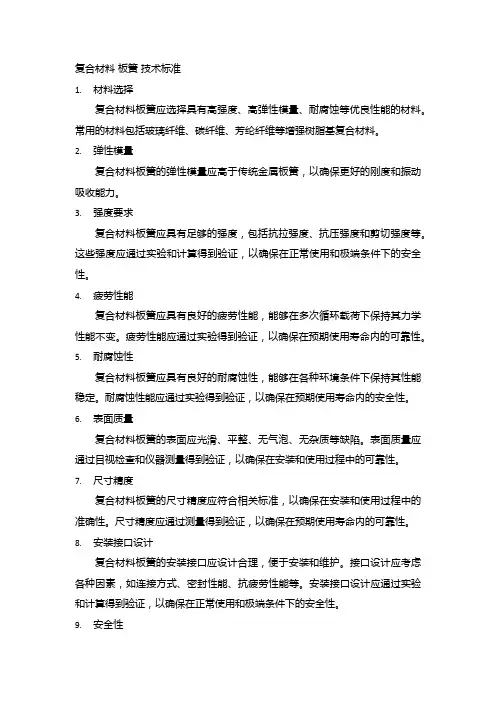 复合材料 板簧 技术标准