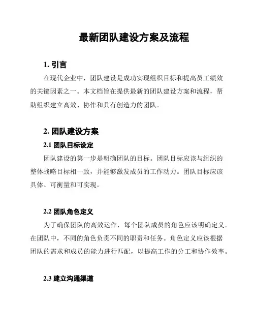 最新团队建设方案及流程