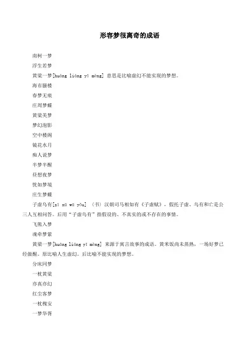 形容梦很离奇的成语