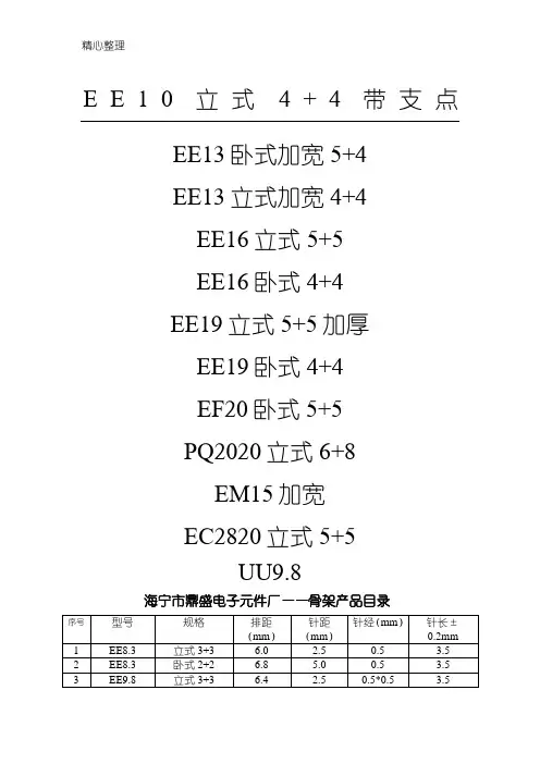 通用的变压器骨架规格