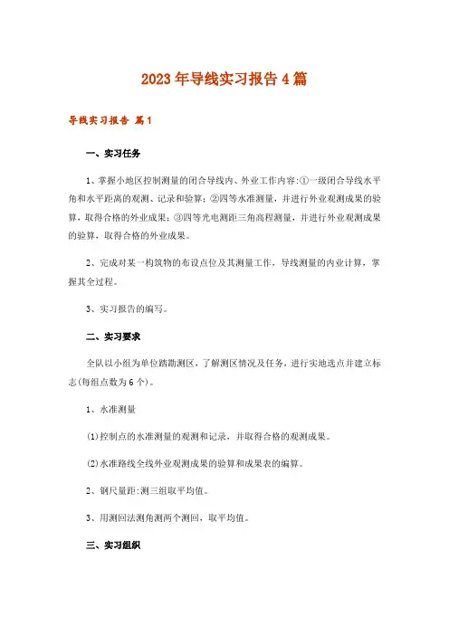 2023年导线实习报告4篇
