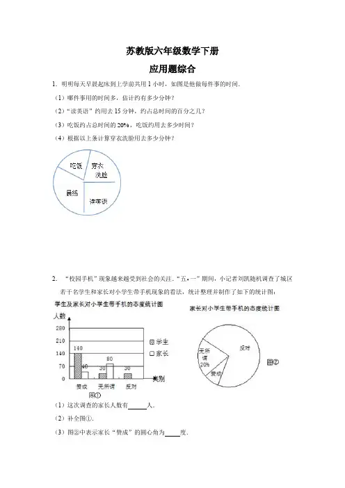 苏教版六年级数学下册应用题综合