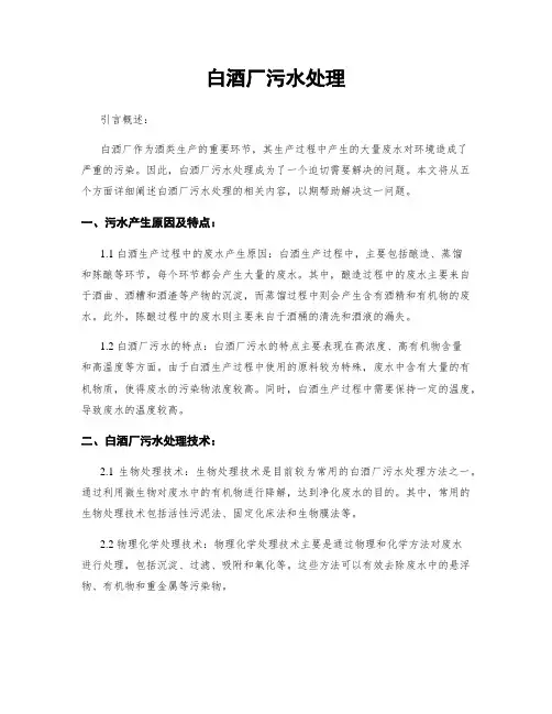 白酒厂污水处理