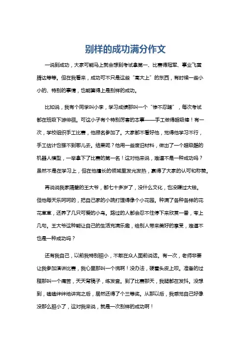 别样的成功满分作文
