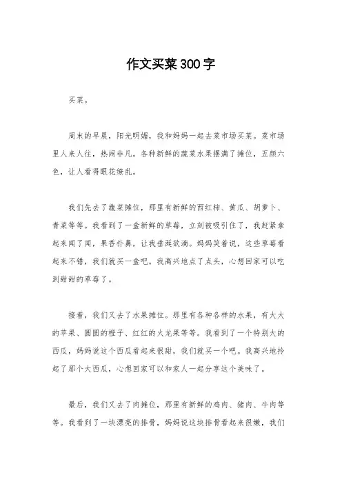 作文买菜300字