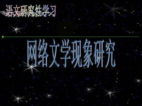 网络文学现象的研究PPT优选课件