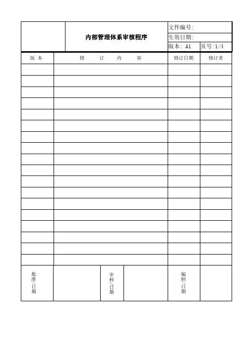 ISO17025 2017内部质量体系审核程序
