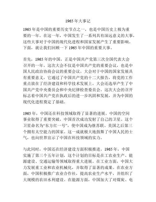 1965年大事记