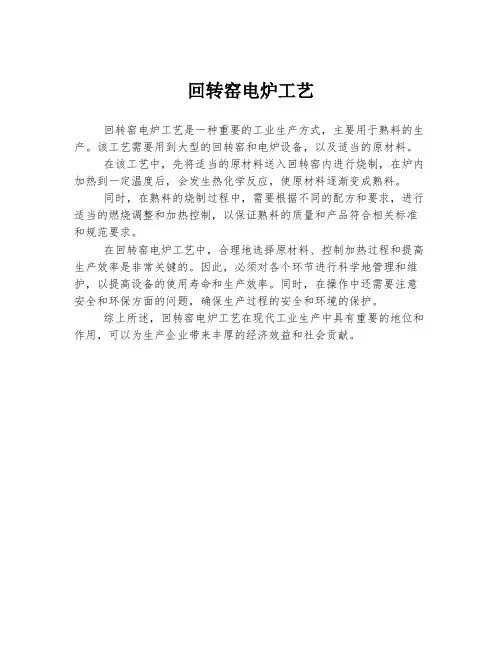 回转窑电炉工艺