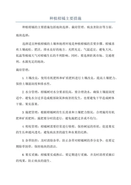 种植柑橘主要措施