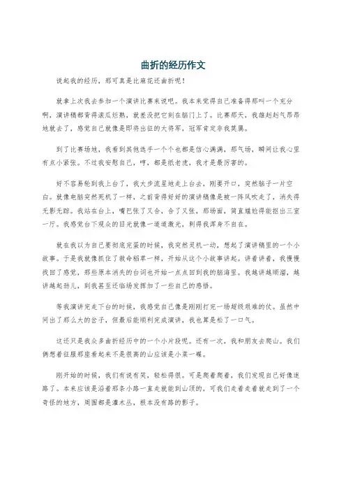 曲折的经历作文