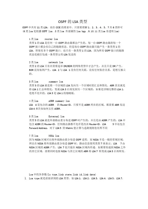 OSPF的LSA类型
