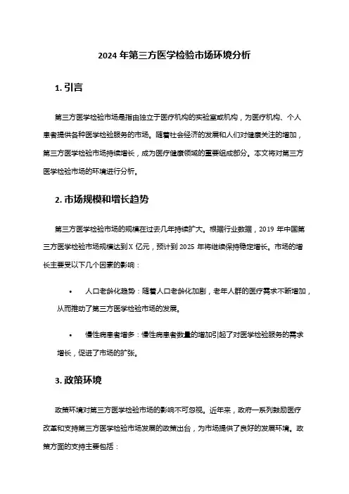 2024年第三方医学检验市场环境分析