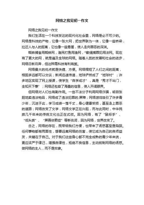 网络之我见初一作文