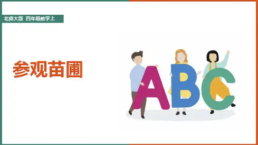 小学数学北师大版四年级上册《第六单元第二课时参观苗圃》课件