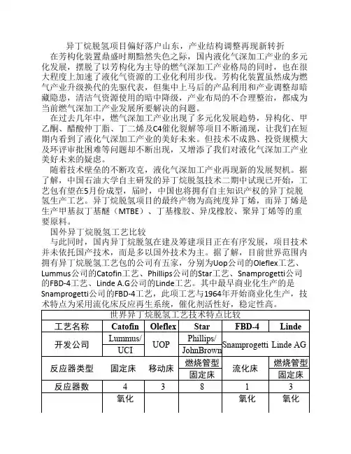 异丁烷脱氢项目偏好落户山东,产业结构调整再现新转折