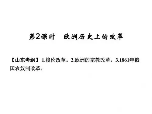 2015高考历史(山东)一轮课件：选修1 第2课时 欧洲历史上的改革