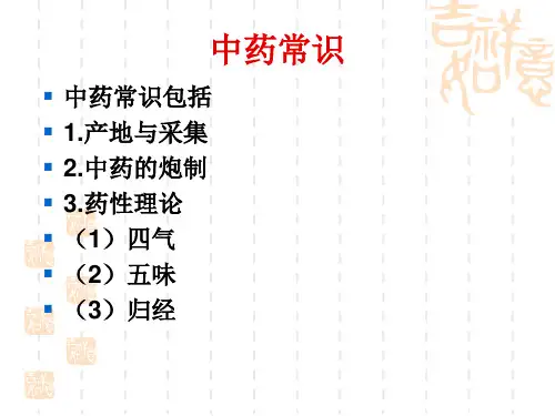 中药常识PPT课件