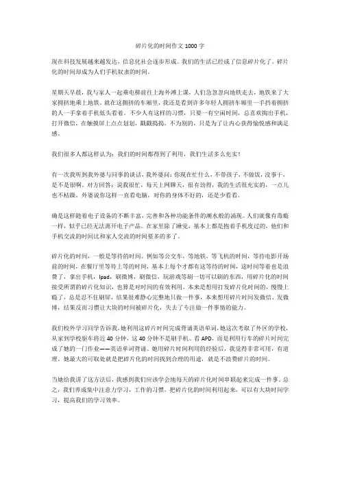 碎片化的时间作文1000字-4