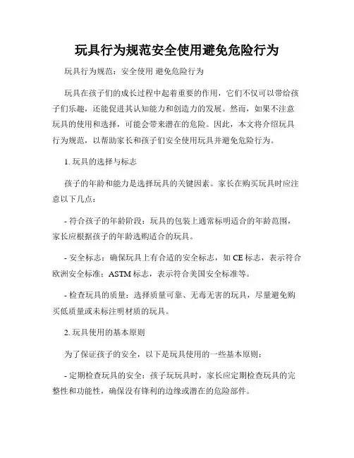 玩具行为规范安全使用避免危险行为