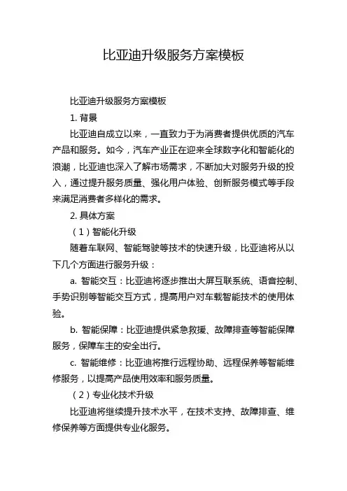 比亚迪升级服务方案模板