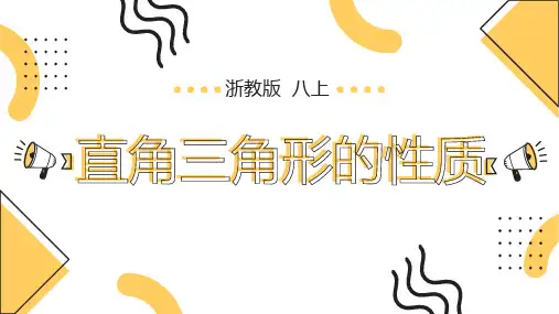 2.6.1 直角三角形的性质(课件)八年级数学上册(浙教版)