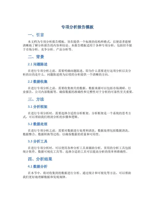 专项分析报告模板