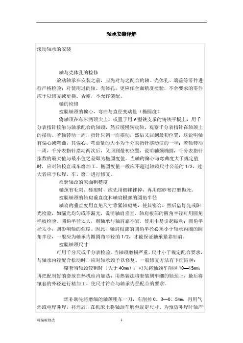 轴承安装详解