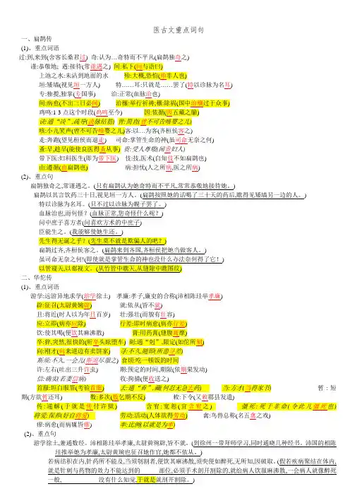 医古文重点词句