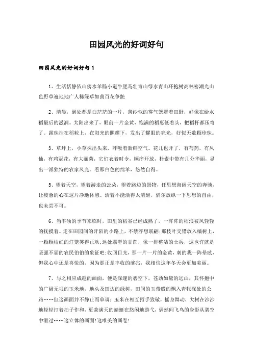 田园风光的好词好句