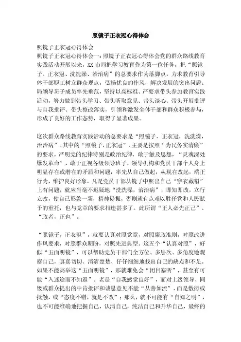 照镜子正衣冠心得体会