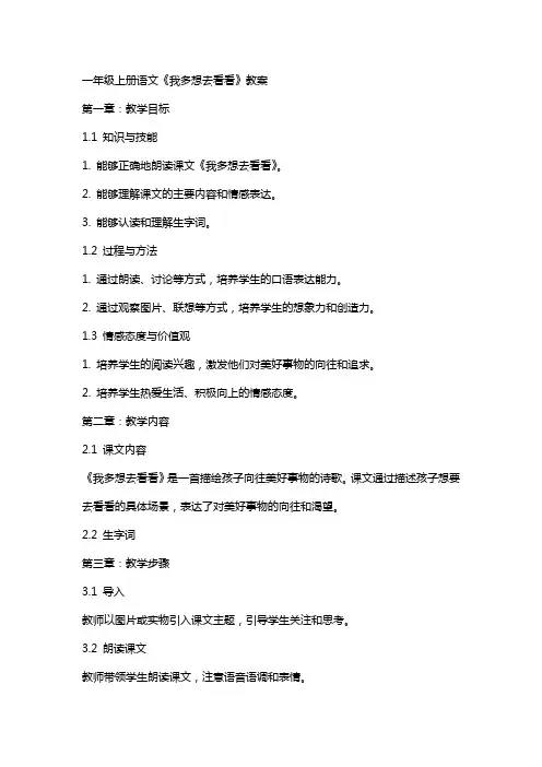 一年级上册语文《我多想去看看》教案