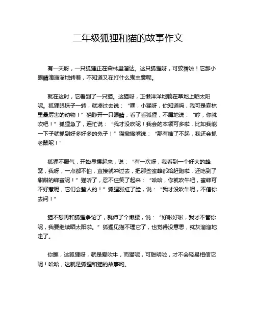 二年级狐狸和猫的故事作文