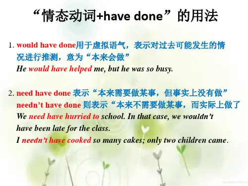 情态动词+have done用法讲解