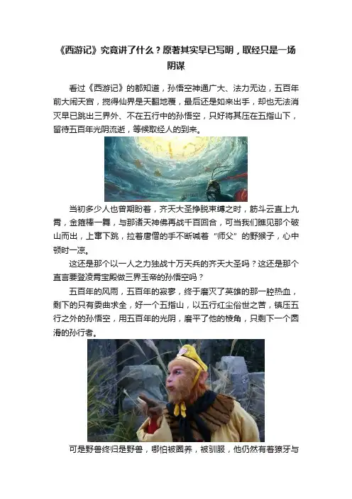《西游记》究竟讲了什么？原著其实早已写明，取经只是一场阴谋
