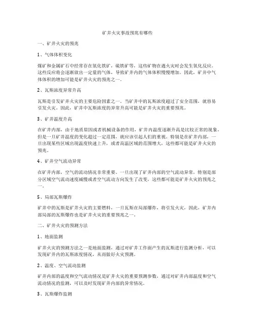 矿井火灾事故预兆有哪些