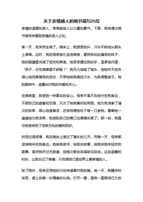 关于亲情感人的细节描写片段