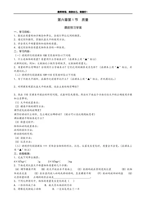 6.1质量导学案