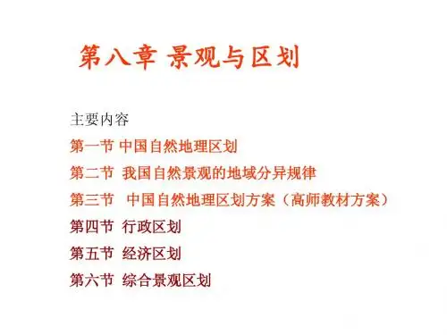 中国地理课件8第八章 景观与区划
