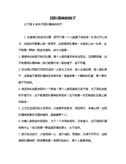 团队精神的例子
