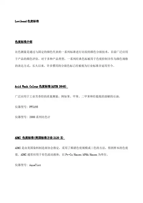 Lovibond色度标准