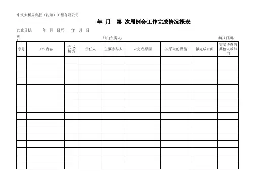 周例会工作报表