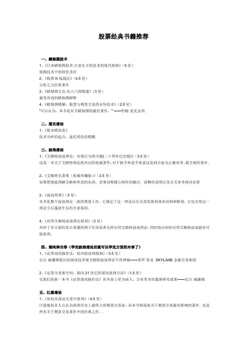 股票期货经典书籍推荐