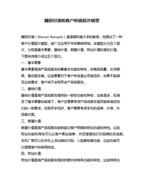 魏因甘德的客户价值层次模型