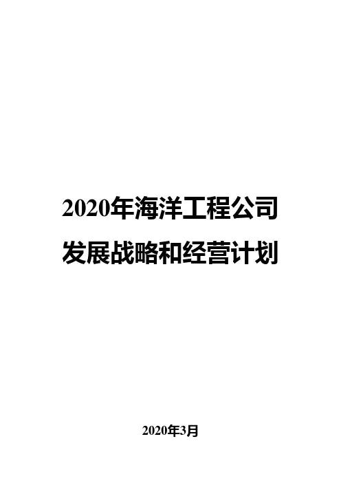 2020年海洋工程公司发展战略和经营计划