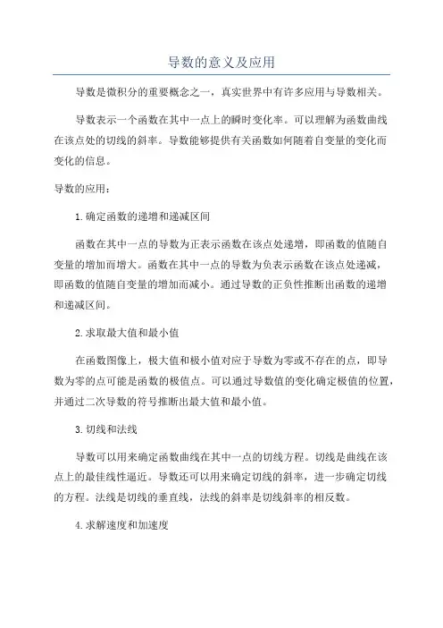 导数的意义及应用