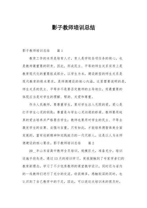 影子教师培训总结