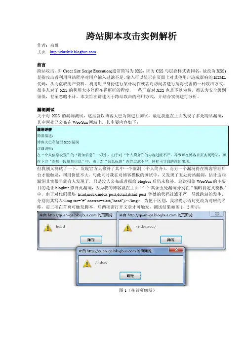 跨站脚本攻击实例解析